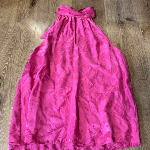 Tanya Taylor Hot Pink Silk Jacquard Kendall Halter Top Size 6 - Picture 2 of 5